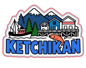 Ketchikan Alaska Scrapbook Title, Cricut/Silhouette Cut File (Digital Download)