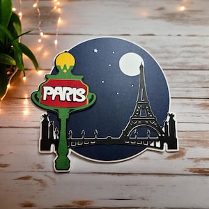 パリ フランス ダイカット装飾 - 高品質のレイヤーカードから完全に組み立てられています