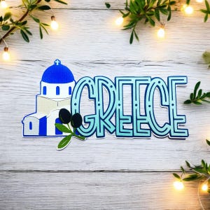 Abbellimento per album di ritagli Grecia Die Cut - completamente assemblato da cartoncino di qualità a strati