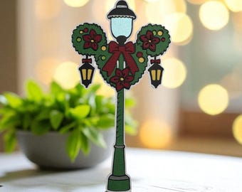 Christmas Lamppost Scrapbook Die Cut embellishment- fully assembled from quality, layered card