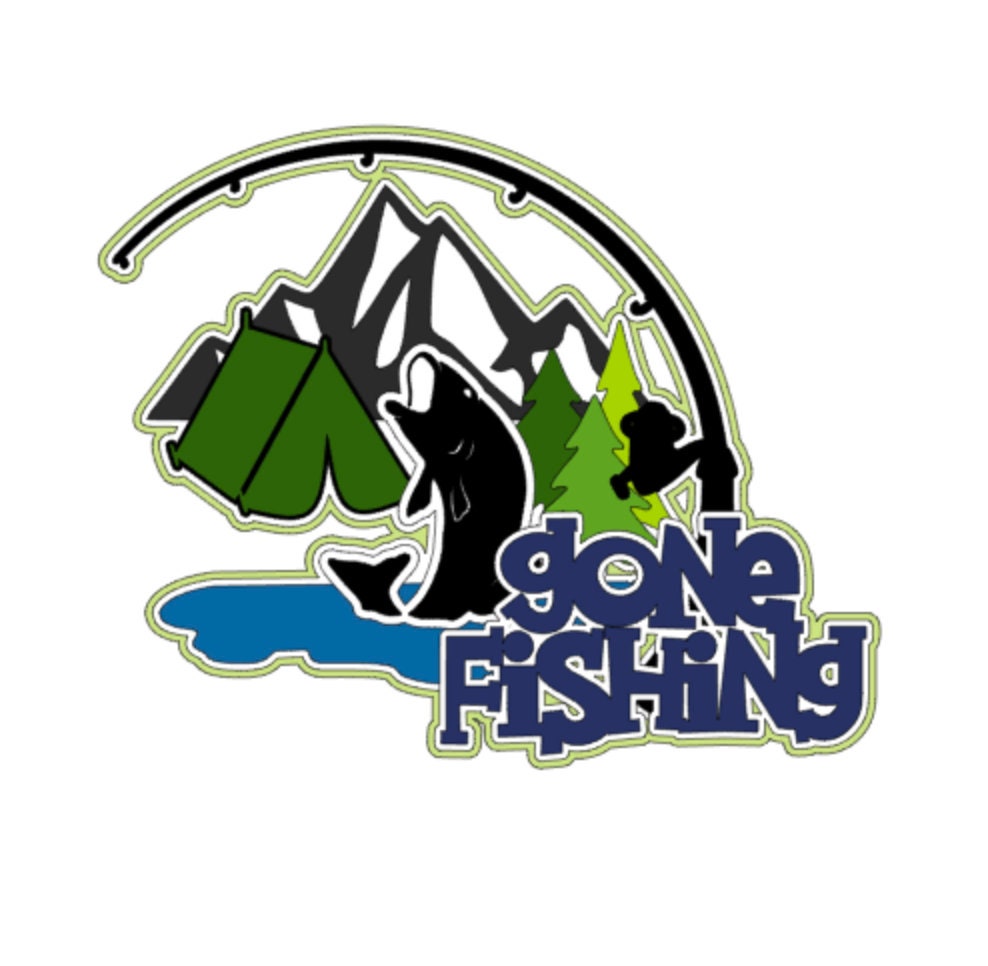 Gone Fishing .svg scrapbook title digital download cutting file for Cricut/Silhouette cutting machines or sublimation