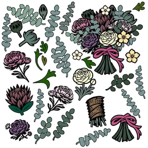 Bouw een boeketbundel png en svg plakboektitel digitale download snijbestand voor Cricut/silhouet-snijmachines of sublimatie
