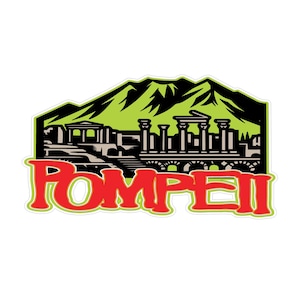 Pompei, Italië png en svg plakboek titel digitale download snijbestand voor Cricut/silhouet snijmachines of sublimatie
