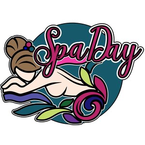 Spa Day png en svg plakboek titel digitale download snijbestand voor Cricut/silhouet snijmachines of sublimatie