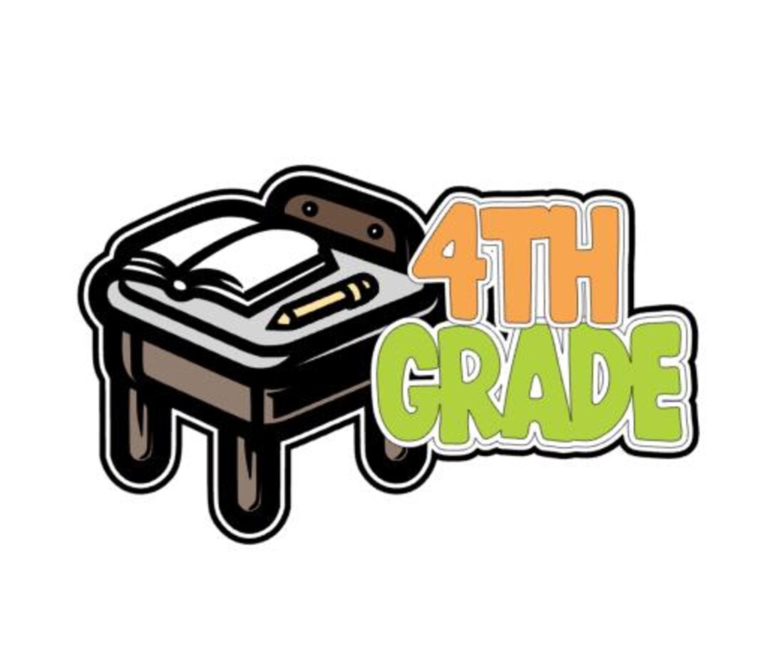 Grade 4, 4th Grade .svg .png Scrapbook Title Digital Download Cutting ...