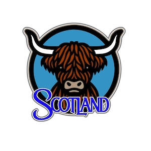 Scotland Highland Cow .svg .png titolo dell'album download digitale file di taglio per macchine da taglio Cricut/Silhouette
