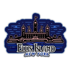 Ellis Island New York .svg .png titolo dell'album download digitale file di taglio per macchine da taglio Cricut/Silhouette
