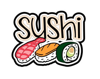 Sushi svg scrapbook title digital download cutting file for Cricut/Silhouette cutting machines or sublimation