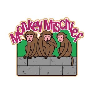 Monkey Mischief png en svg plakboek titel digitale download snijbestand voor Cricut/silhouet snijmachines of sublimatie