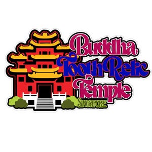 Singapore Temple png en svg plakboek titel digitale download snijbestand voor Cricut/silhouet snijmachines of sublimatie