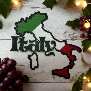 Abbellimento fustellato "Italia Europa Road Trip" - completamente assemblato da cartoncino di qualità a strati