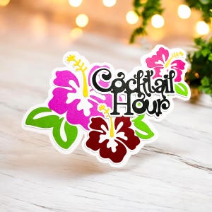Abbellimento fustellato per album di ritagli Cocktail Hour - completamente assemblato da cartoncino di qualità a strati
