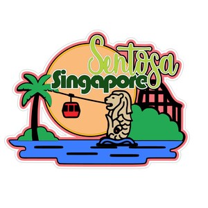 Sentosa Singapore png en svg plakboek titel digitale download snijbestand voor Cricut/silhouet snijmachines of sublimatie