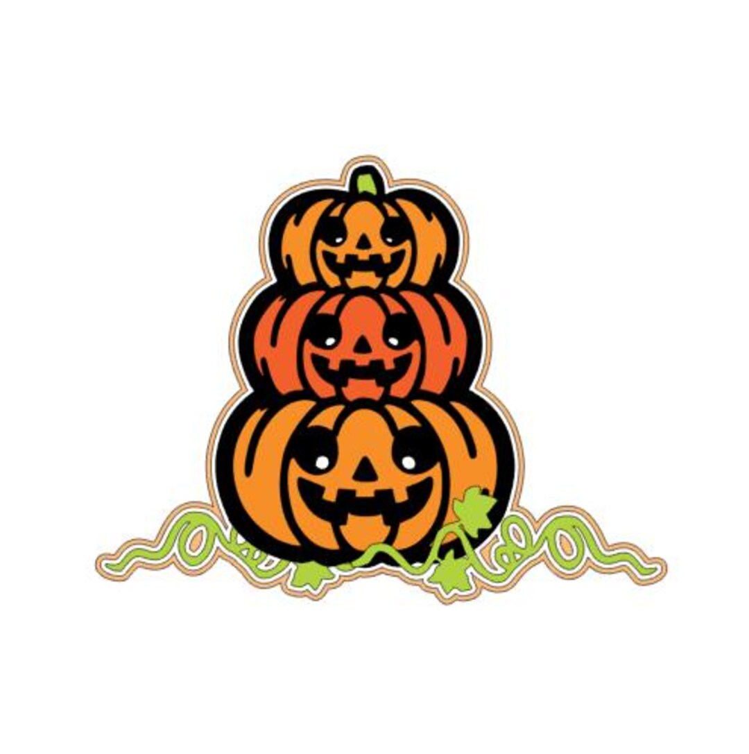 Stacked Jack O Lanterns Halloween .svg .png Scrapbook Title Digital ...