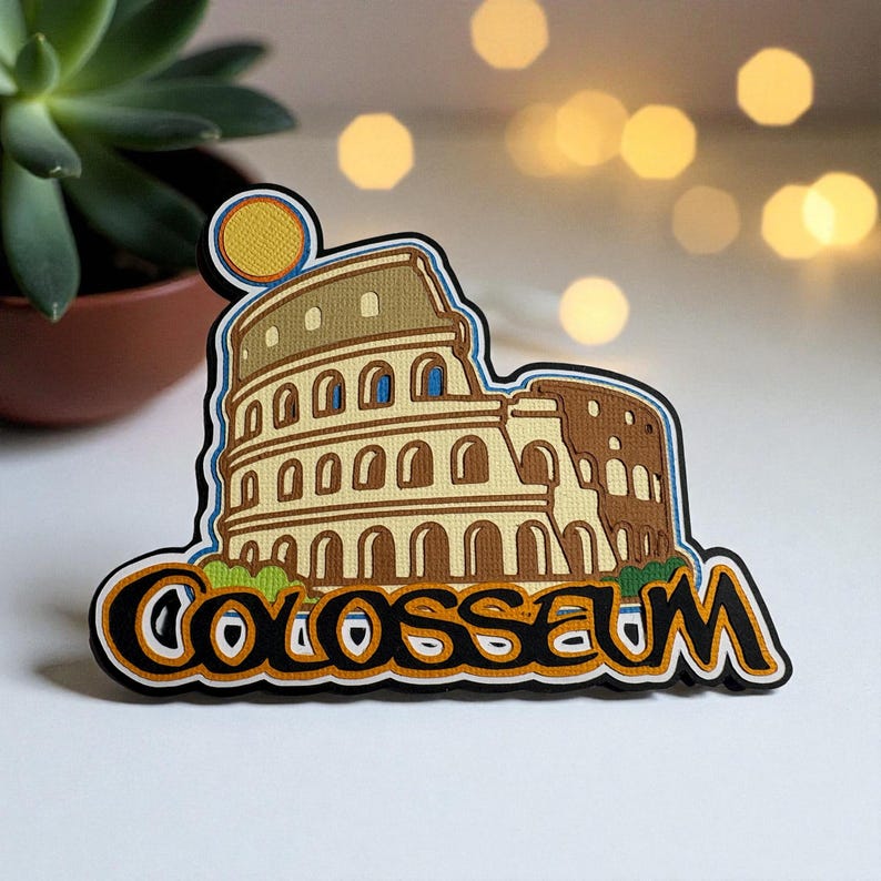 Colosseum Rome Sticker Rome Colosseum Die Cut: Layered Card Scrapbook Embellishment - Etsy