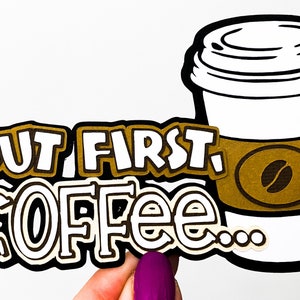 Abbellimento fustellato per album per pausa caffè, completamente assemblato con cartoncino a strati di qualità