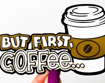 Coffee Break Scrapbook Die Cut embellishment- fully assembled from quality, layered card