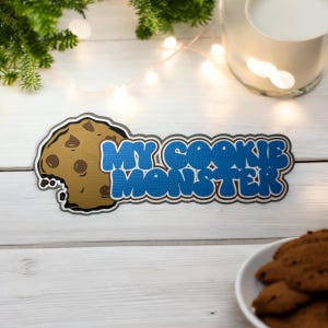 Il mio abbellimento fustellato per album di ritagli Cookie Monster - completamente assemblato da cartoncino di qualità a strati
