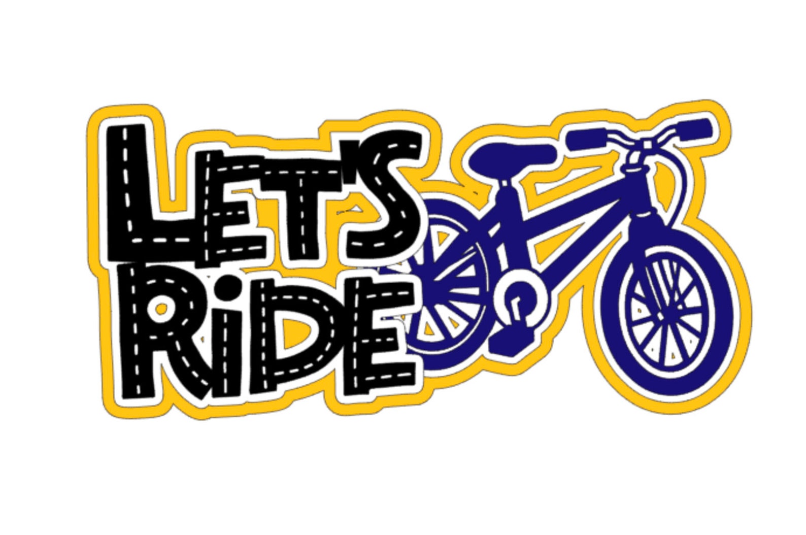 Let's Ride Lettering Let's Ride Cycling SVG: Scrapbook Title Cutting File (digital Download ...