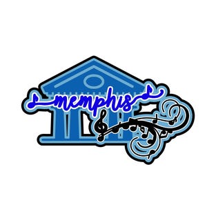 Memphis Music png en svg plakboek titel digitale download snijbestand voor Cricut/silhouet snijmachines of sublimatie