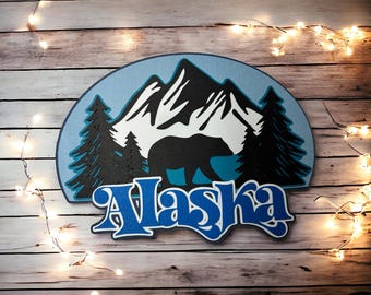 Alaska Die Cut embellishment- fully assembled from quality, layered card
