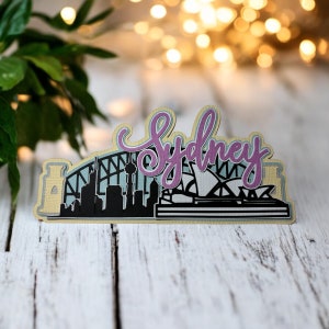 Sydney Australia Scrapbook Die Cut abbellimento - completamente assemblato da carta a strati di qualità