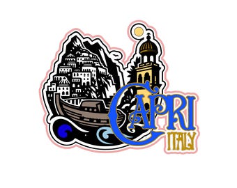 Capri Italy png and svg scrapbook title digital download cutting file for Cricut/Silhouette cutting machines or sublimation