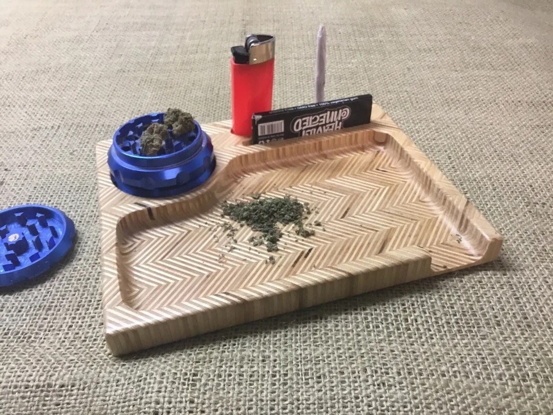 Handmade Custom Wooden Rolling Trays, Unique One of a Kind Tray Thats