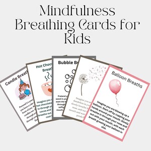 Mindfulness Breathing Cards for Kids, Calm Cards, Coping Strategies, Calming Strategies, Grounding Techniques, Social Emotional Learning