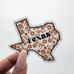 Texas Floral State Sticker for Water Bottles and Hydroflask. Laptop Decal.