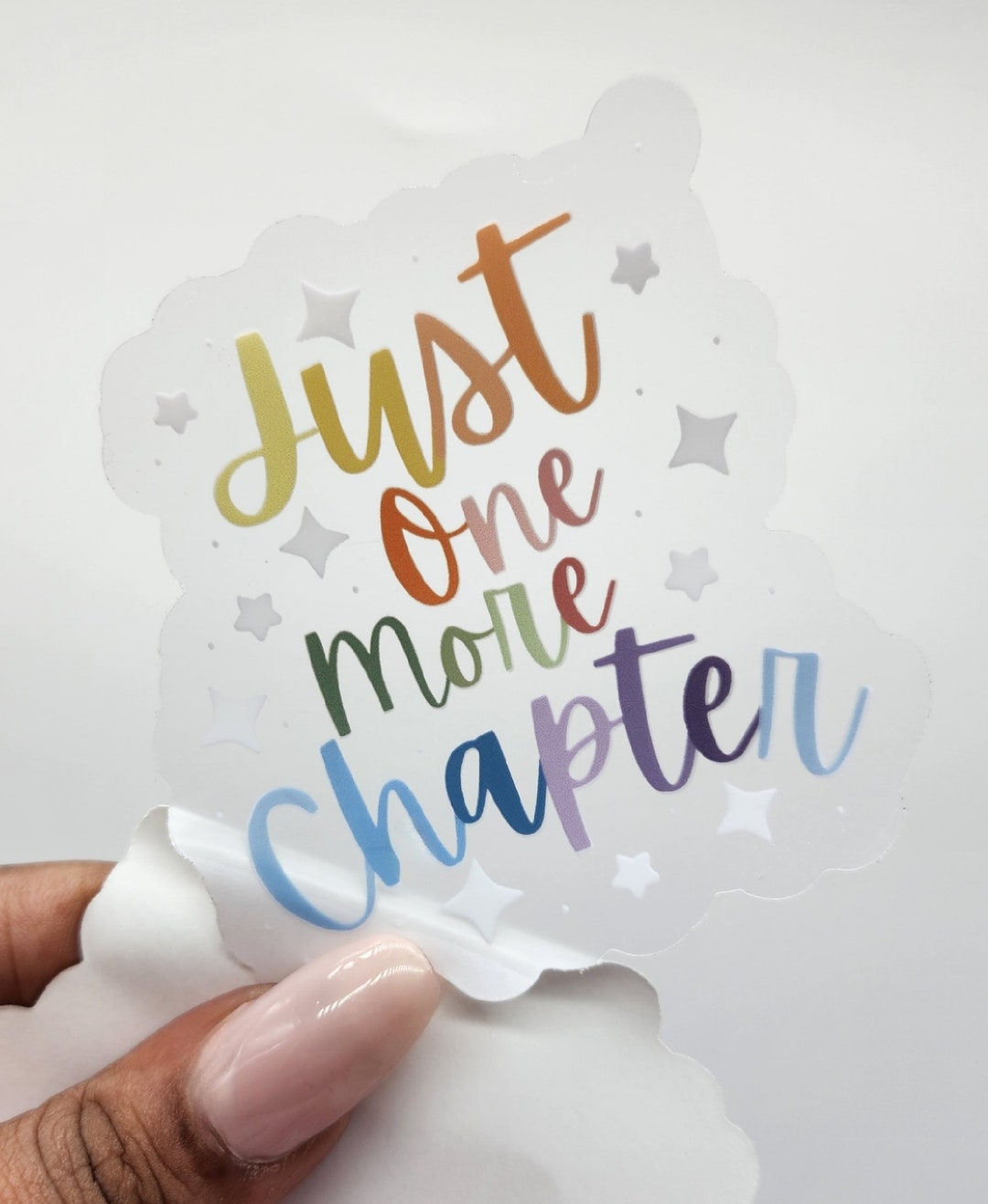 Chapter End Stickers Just One More Chapter Clear Sticker Book Sticker for Water Bottles and ...