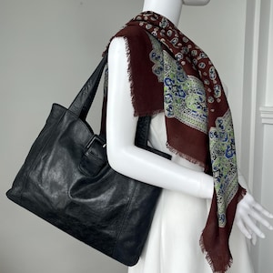 Leather Purse by HOBO with Vintage Paisley Cottony Scarf for Fall Winter
