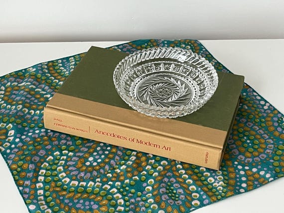 Vintage 3 Piece Set: Hankie Scarf, Book, Trinket Bowl, Decor