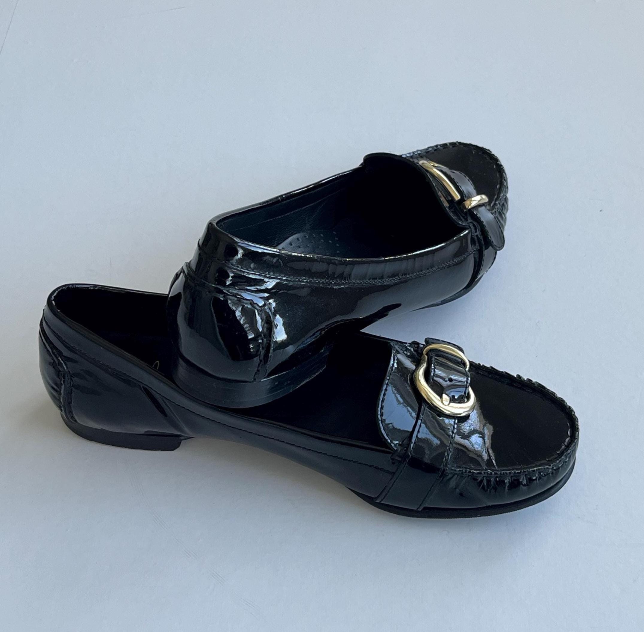Cole Haan Black Leather Slip-On Loafers with Gold Buckle Women main image 2
