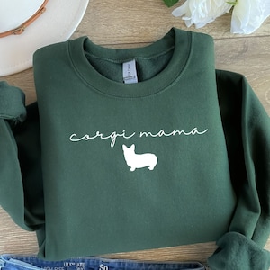 Corgi Mama Script Sweatshirt | Corgi Sweatshirt | Corgi Gift | Corgi Dog Mom Gift | Dog Sweatshirt