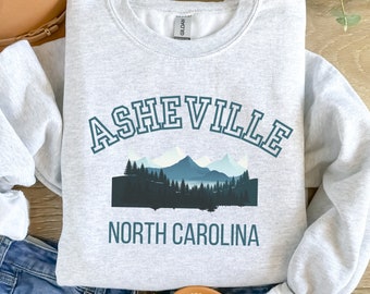 Asheville North Carolina Blue Ridge Mountains Crewneck Sweatshirt | Nature-Inspired Comfort and Style | Perfect Gift for Outdoor Enthusiasts
