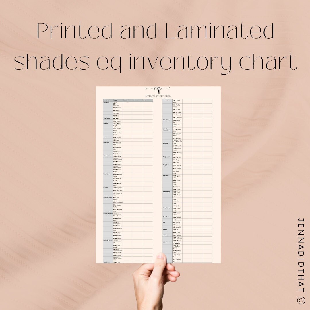 Printed and Laminated 2023 Redken Shades EQ Inventory Chart 2 Etsy