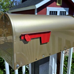 Golden Desert Metallic | Custom Painted Deluxe Post Mailbox