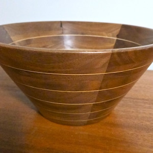 Fruit Bowl made of Walnut with Maple Accent Stripes