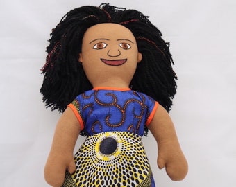 Gorgeous 18" Black Dolls wearing custom made African fabrics.