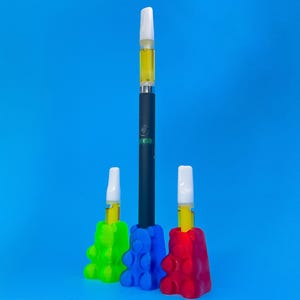 グミベアグーン、小型ベイプペンスタンド、最大12mmのほとんどのペンバッテリーに適合、510カートリッジ＆バッテリーホルダー