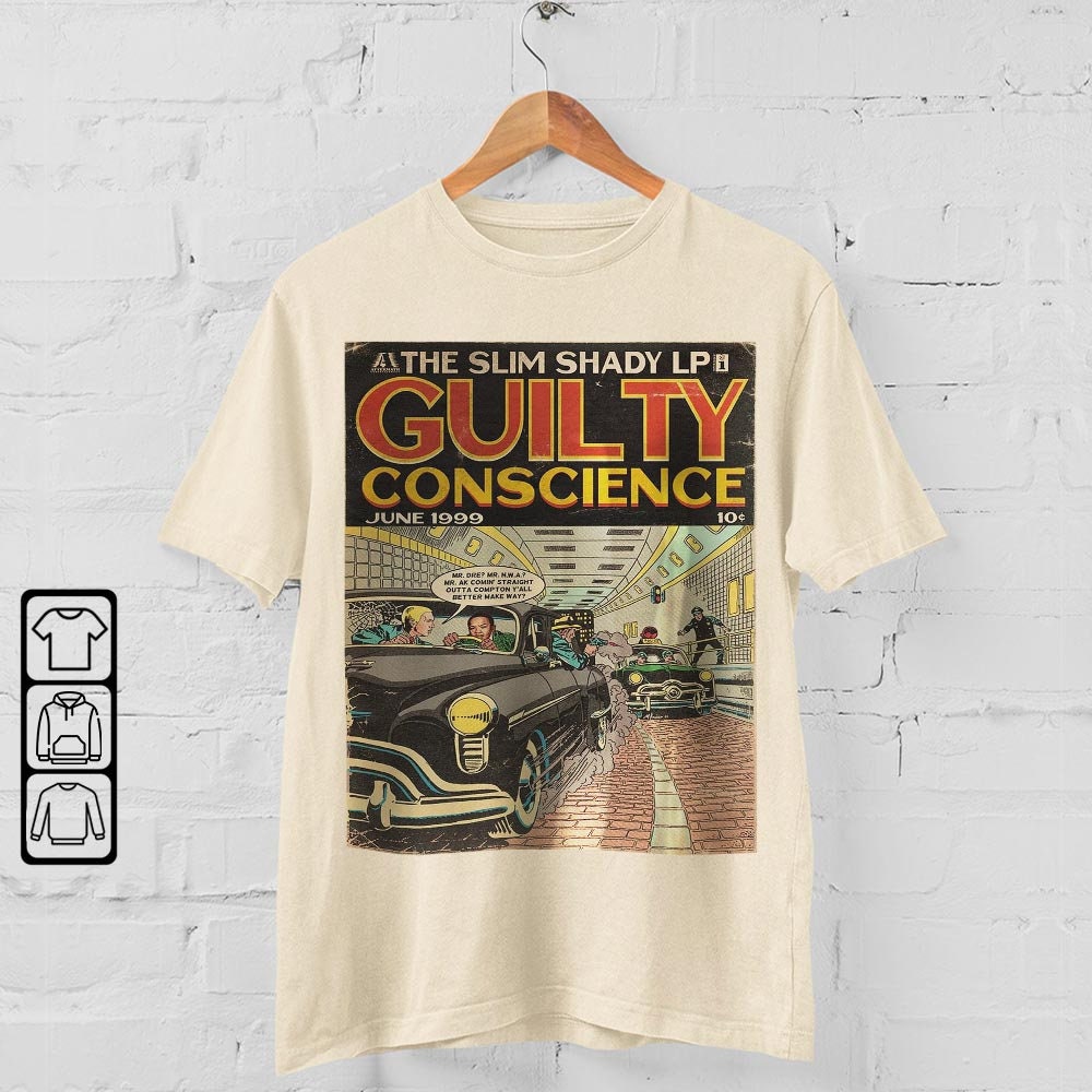 Discover Guilty Conscience Comic Art Book  Retro Vintage 90s Hip Hop T-Shirt