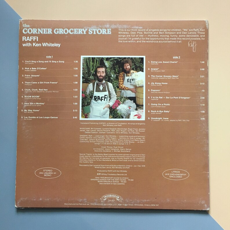 Vinyl Record Raffi Corner Grocery Store LP Album Etsy