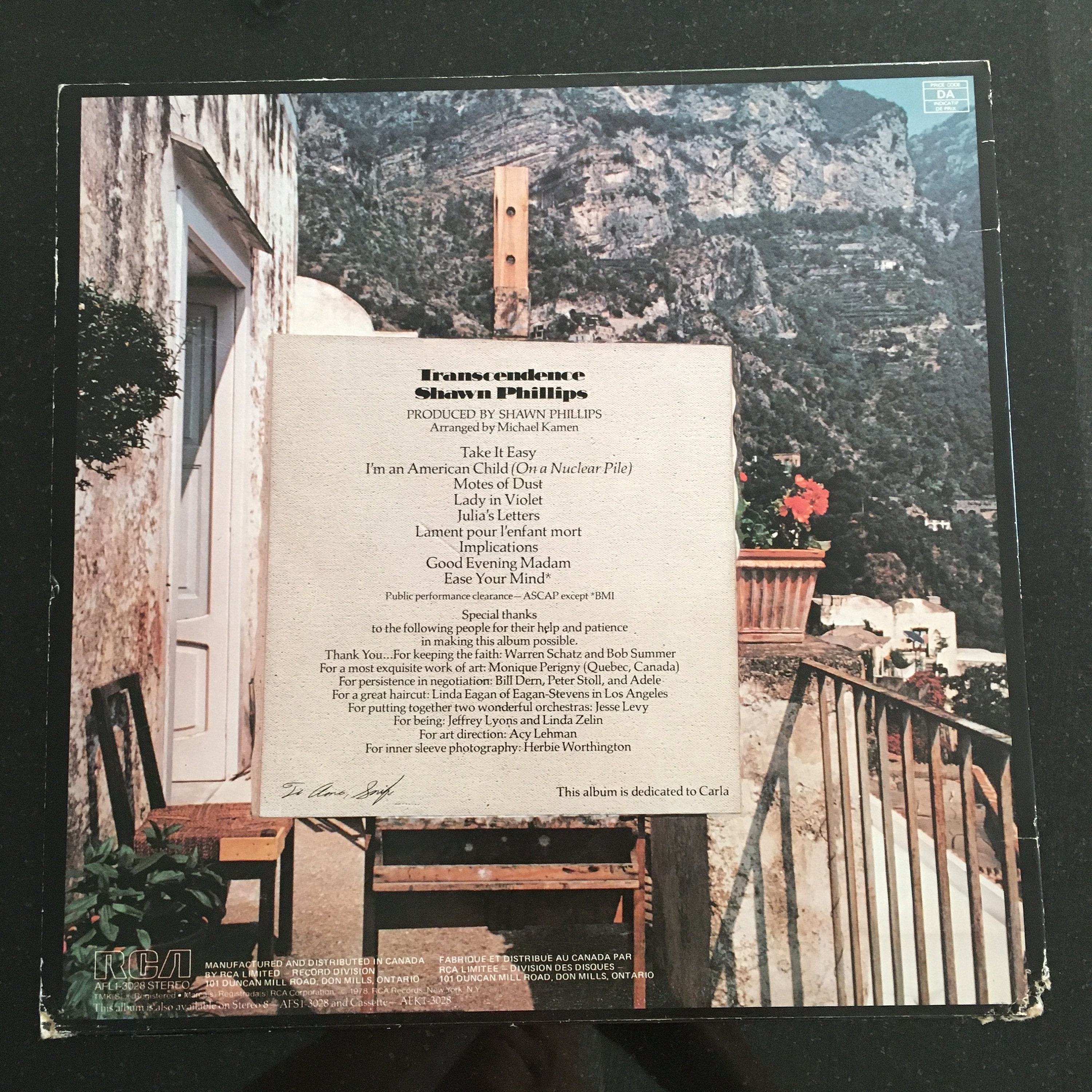 Vinyl Record Shawn Phillips / Transcendence LP Album Etsy