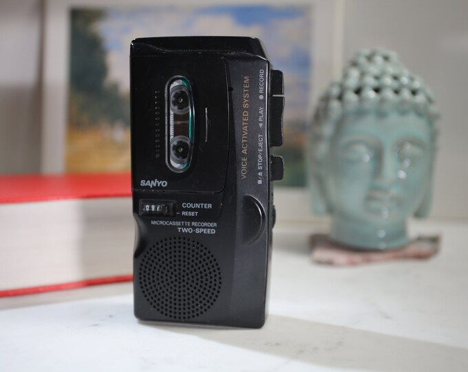 Sanyo Two Speed Microcassette Recorder Vintage Audio Speech Recorder