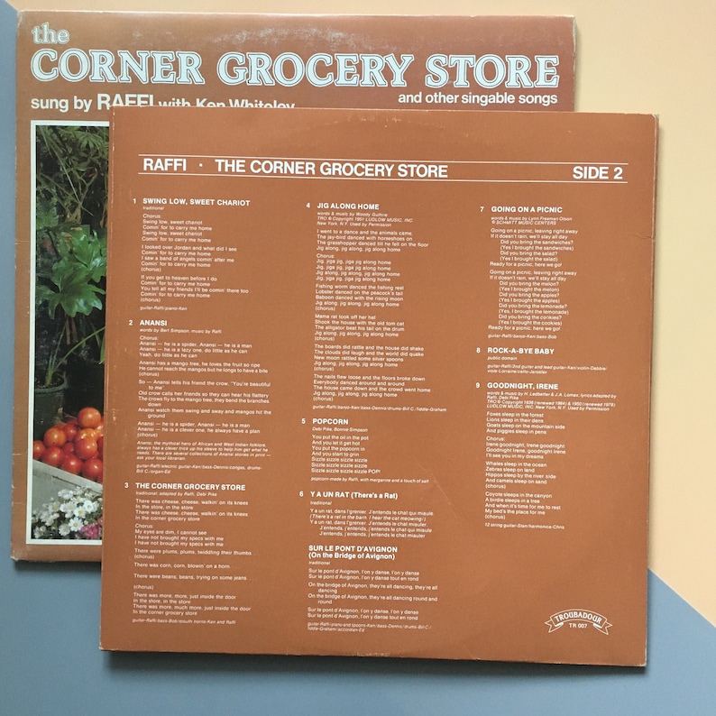 Vinyl Record Raffi Corner Grocery Store LP Album Etsy Canada