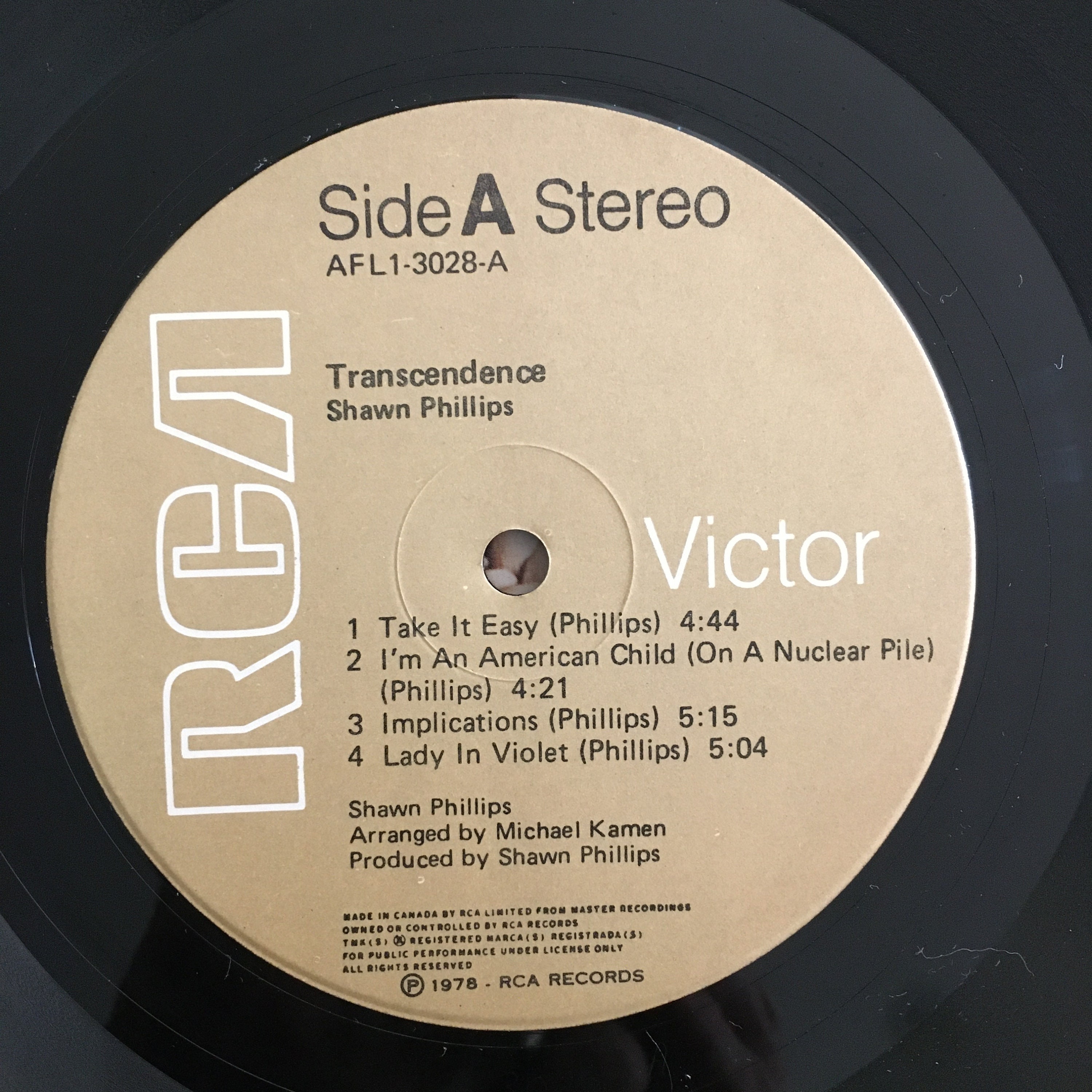 Vinyl Record Shawn Phillips / Transcendence LP Album Etsy