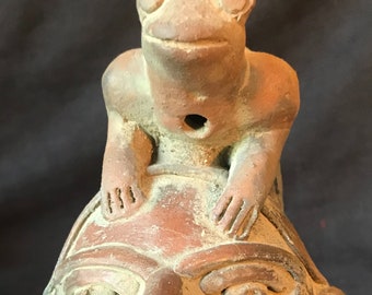 Vintage Costa Rican Clay Pottery Busts: Pre-Columbian Style, Set of Three