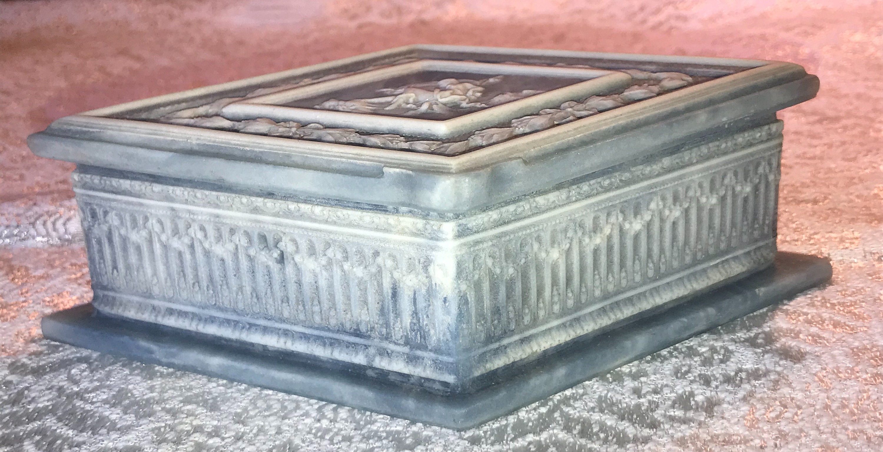 Vintage Incolay Stone Cameo Jewelry Box: USA Made Trinket Box - Etsy