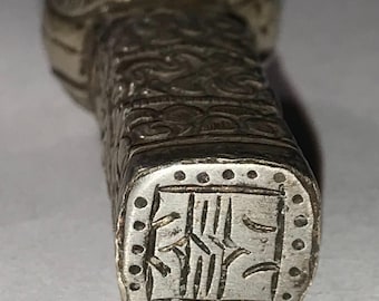 Antique 19th Century Tibetan Buddhist Silver Vintage Document/Letter Temple Seal